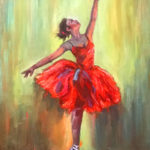 Bailarina en rojo 18''x14'' 350 CAD