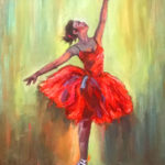 Bailarina en rojo 18''x14'' 350 CAD