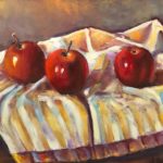 Manzanas y seda''oleo sobre lienzo 11''x14'' 400CAD
