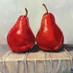 Peras rojas''oil on canvas11''x14'' 350 CAD