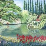 Butchard garden oli on canvas 24x30''