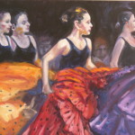 F - Flamenco Dancers  18 X 24 inches