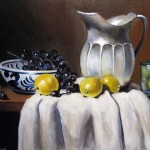 Limones y plata oleo sobre tela 18x24''