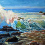 Olas de arcoiris oil on canvas 12''x16''