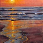 Sun set oil on canvas 8x6''