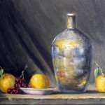 bodegon dorado oleo sobre tela 16x24''