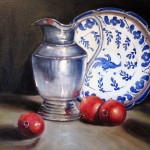 plata y talavera oleo sobre tela 20x24''
