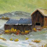 Cabaña en invierno soñado''12''x16''