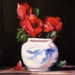 Rosas y porcelana 10x8''